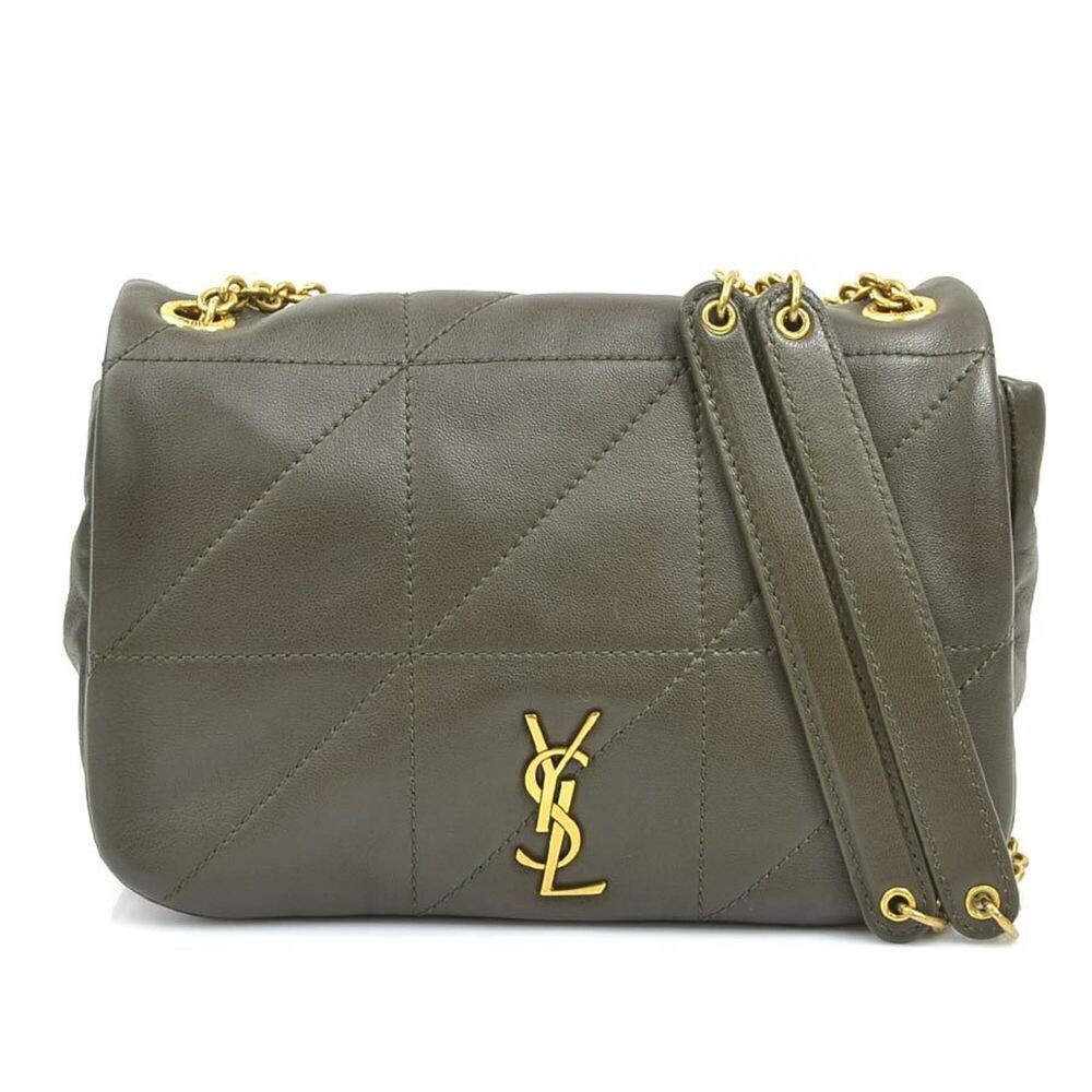 Saint Laurent Jamie 4.3 Shoulder Bag, Leather, Khaki Brown, Women's, 766754 9...